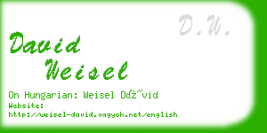 david weisel business card